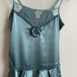 Turquoise sleeveless Top